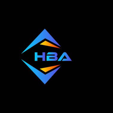 Kara arka planda HBA soyut teknoloji logosu tasarımı. HBA yaratıcı harf logosu kavramı.