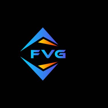 Siyah arka planda FVG soyut teknoloji logosu tasarımı. FVG yaratıcı harflerin baş harfleri logo kavramı.