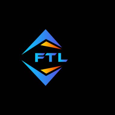 FTL soyut teknoloji logosu tasarımı Siyah arka planda. FTL yaratıcı harflerin baş harfleri logo kavramı.