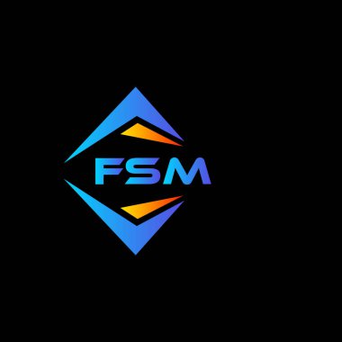 FSM soyut teknoloji logosu tasarımıdır. FSM yaratıcı harf logosu kavramı.