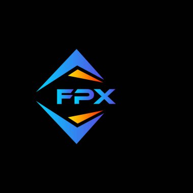 Siyah arka planda FPX soyut teknoloji logosu tasarımı. FPX yaratıcı harflerin baş harfleri logo kavramı.