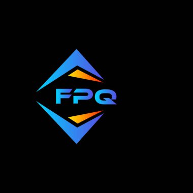 Siyah arka planda FPQ soyut teknoloji logosu tasarımı. FPQ yaratıcı harflerin baş harfleri logo kavramı.