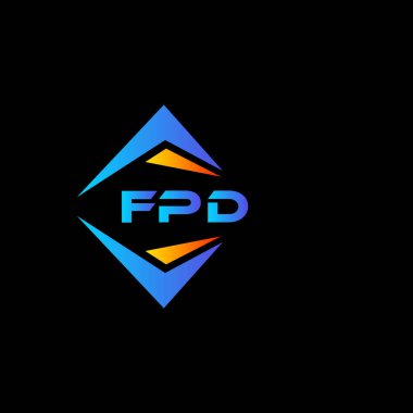Siyah arka planda FPD 'nin soyut teknoloji logosu tasarımı. FPD yaratıcı harflerin baş harfleri logo kavramı.