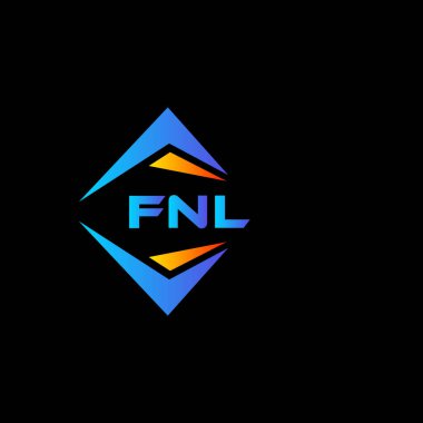 FNL soyut teknoloji logosu tasarımı Siyah arka planda. FNL yaratıcı harf logosu kavramı.