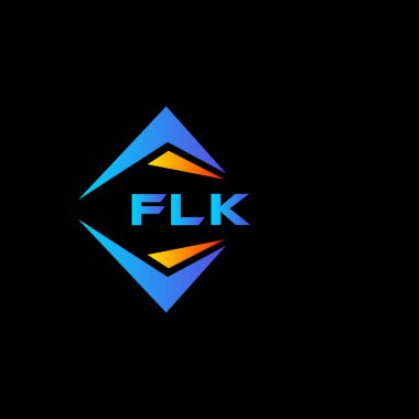 FLK soyut teknoloji logosu tasarımı Siyah arka planda. FLK yaratıcı harflerin baş harfleri logo kavramı.