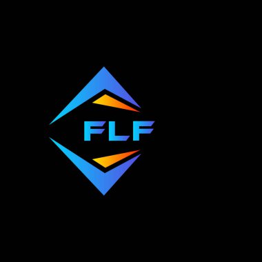 FLF soyut teknoloji logosu tasarımı Siyah arka planda. FLF yaratıcı harf logosu kavramı.