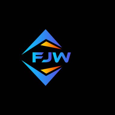 Beyaz arka planda FJW soyut teknoloji logosu tasarımı. FJW yaratıcı harflerin baş harfleri logo kavramı.