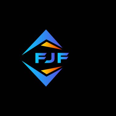 Beyaz arka planda FJF soyut teknoloji logosu tasarımı. FJF yaratıcı harf logosu kavramı.