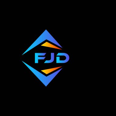 Beyaz arka planda FJD soyut teknoloji logosu tasarımı. FJD yaratıcı harflerin baş harfleri logo kavramı.