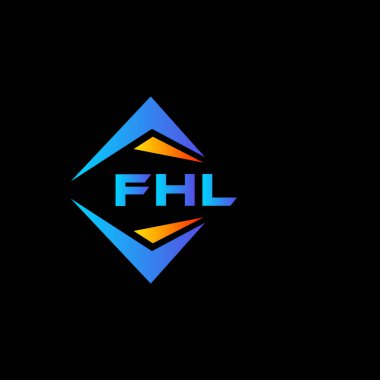Beyaz arka planda FHL soyut teknoloji logosu tasarımı. FHL yaratıcı harf logosu kavramı.