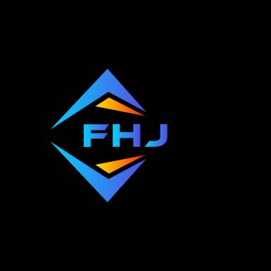 Beyaz arka planda FHJ soyut teknoloji logosu tasarımı. FHJ yaratıcı harf logosu kavramı.