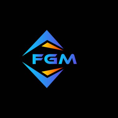 Beyaz arka planda FGM soyut teknoloji logosu tasarımı. FGM yaratıcı harf logosu kavramı.