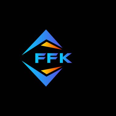 Beyaz arka planda FFK soyut teknoloji logosu tasarımı. FFK yaratıcı harflerin baş harfleri logo kavramı.