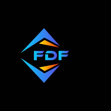 Beyaz arka planda FDF soyut teknoloji logosu tasarımı. FDF yaratıcı harf logosu kavramı.