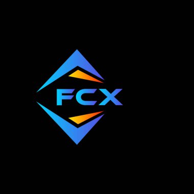 Beyaz arka planda FCX soyut teknoloji logo tasarımı. FCX yaratıcı harflerin baş harfleri logo kavramı.