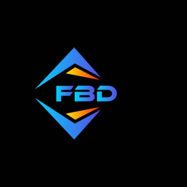 Beyaz arka planda FBD soyut teknoloji logosu tasarımı. FBD yaratıcı harflerin baş harfleri logo kavramı.