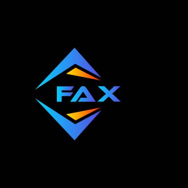 Faks, beyaz arka planda soyut teknoloji logosu tasarımı. Faks yaratıcı harf logosu kavramı.