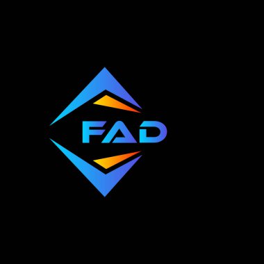 Beyaz arka planda FAD soyut teknoloji logosu tasarımı. FAD yaratıcı harflerin baş harfleri logo kavramı.