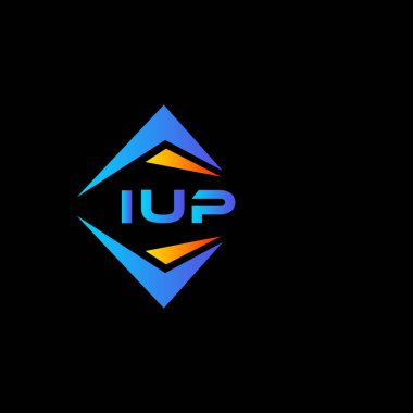 Beyaz arka planda IUP soyut teknoloji logo tasarımı. IUP yaratıcı harf logosu kavramı.