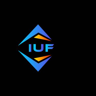 Beyaz arka planda IUF soyut teknoloji logosu tasarımı. IUF yaratıcı harflerin baş harfleri logo kavramı.