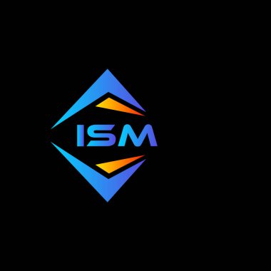 Beyaz arka planda ISM soyut teknoloji logosu tasarımı. ISM yaratıcı harflerin baş harfleri logo kavramı.