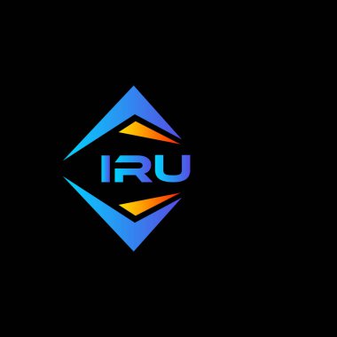 IRU soyut teknoloji logo tasarımı beyaz arka planda. IRU yaratıcı harf logosu kavramı.