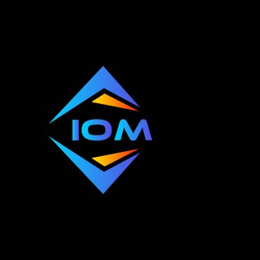Beyaz arka planda IOM soyut teknoloji logosu tasarımı. IOM yaratıcı harf logosu kavramı.