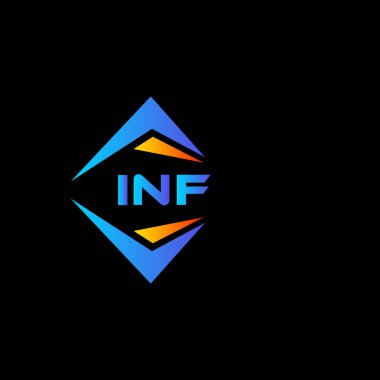 Beyaz arka planda INF soyut teknoloji logosu tasarımı. INF yaratıcı harf logosu kavramı.