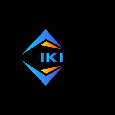 Beyaz arka planda IKI soyut teknoloji logosu tasarımı. IKI yaratıcı harf logosu kavramı.