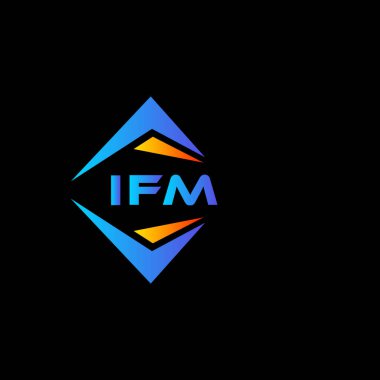 Beyaz arka planda IFM soyut teknoloji logosu tasarımı. IFM yaratıcı harflerin baş harfleri logo kavramı.