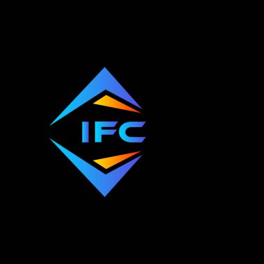 Beyaz arka planda IFC soyut teknoloji logosu tasarımı. IFC yaratıcı harflerin baş harfleri logo kavramı.