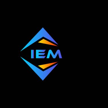 Beyaz arka planda IEM soyut teknoloji logosu tasarımı. IEM yaratıcı harf logosu kavramı.