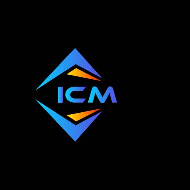 Beyaz arka planda ICM soyut teknoloji logosu tasarımı. ICM yaratıcı harf logosu kavramı.