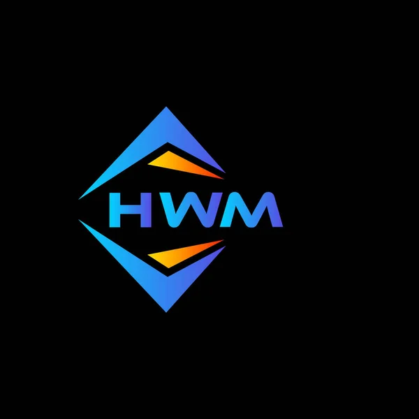 Hwm Absztrakt Technológia Logó Tervezés Fekete Alapon Hwm Kreatív Kezdőbetűk — Stock Vector