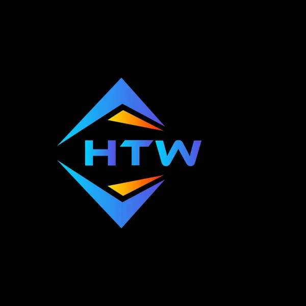 Diseño Logotipo Tecnología Abstracta Htw Sobre Fondo Negro Htw Iniciales — Archivo Imágenes Vectoriales