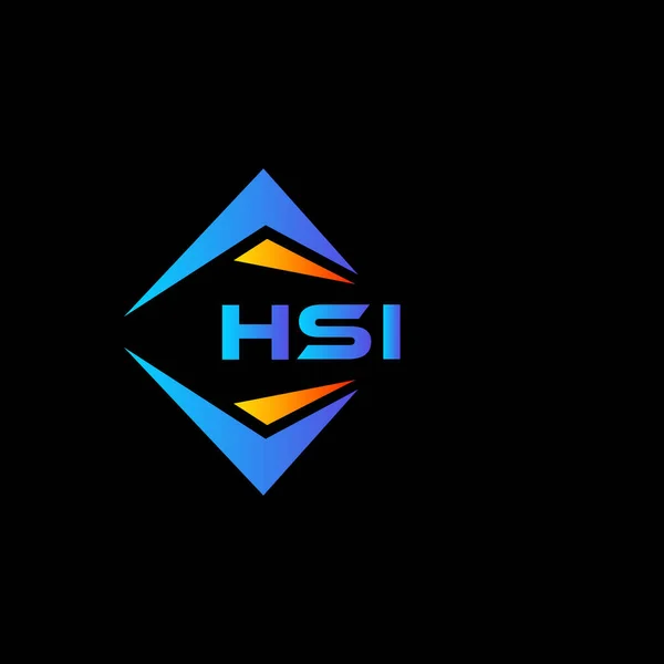 黒の背景にHsi抽象技術のロゴデザイン Hsiクリエイティブイニシャルレターロゴコンセプト — ストックベクタ