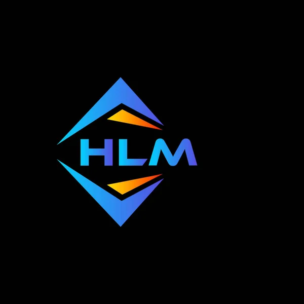 Hlm抽象技術のロゴデザインブラックを背景に Hlmクリエイティブイニシャルレターロゴコンセプト — ストックベクタ
