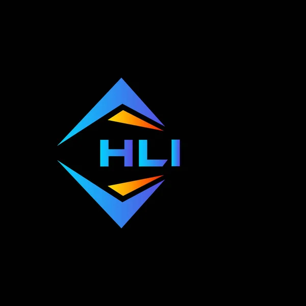 Hli抽象技術のロゴデザインブラックを背景に Hliクリエイティブイニシャルレターロゴコンセプト — ストックベクタ
