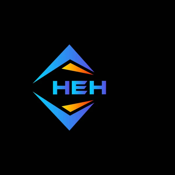 黒の背景にHeh抽象技術のロゴデザイン Hehクリエイティブイニシャルレターロゴコンセプト — ストックベクタ