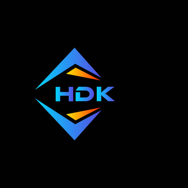 HDK abstract technology logo design on Black background. HDK creative initials letter logo concept.