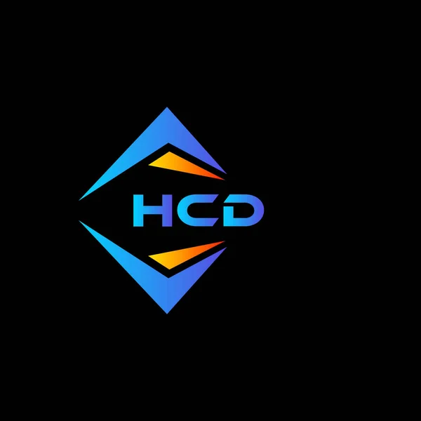 Siyah arka planda HCD soyut teknoloji logosu tasarımı. HCD yaratıcı harflerin baş harfleri logo kavramı.