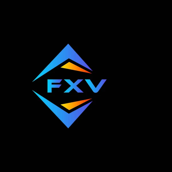 Diseño Logotipo Tecnología Abstracta Fxv Sobre Fondo Negro Fxv Iniciales — Vector de stock