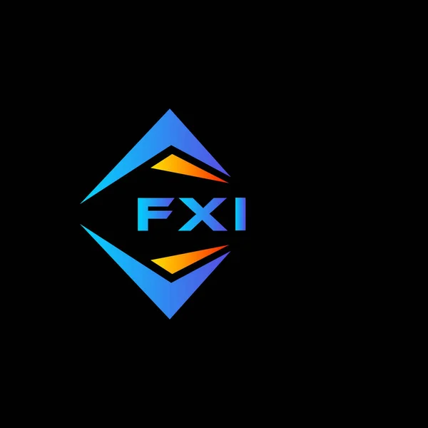 Fxi基于黑色背景的抽象技术标识设计 Fxi创意首字母标识概念 — 图库矢量图片