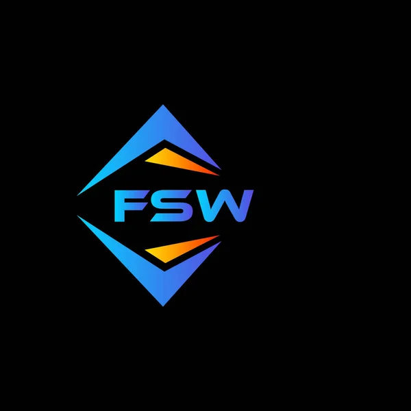 Fsw Technologie Abstraite Logo Design Sur Fond Noir Fsw Initiales — Image vectorielle
