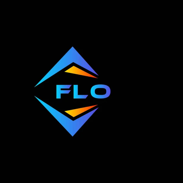 Flo Abstrakt Teknik Logotyp Design Svart Bakgrund Flo Kreativa Initialer — Stock vektor