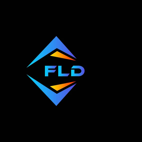Fld Abstrakt Teknik Logotyp Design Svart Bakgrund Fld Kreativa Initialer — Stock vektor