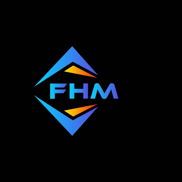 Fhm Absztrakt Technológia Logó Design Fehér Háttérrel Fhm Kreatív Kezdőbetűk — Stock Vector