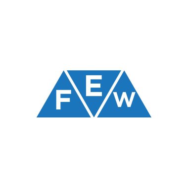 Beyaz arkaplanda EFW üçgen şekil logosu tasarımı. EFW yaratıcı harflerin baş harfleri logo kavramı.