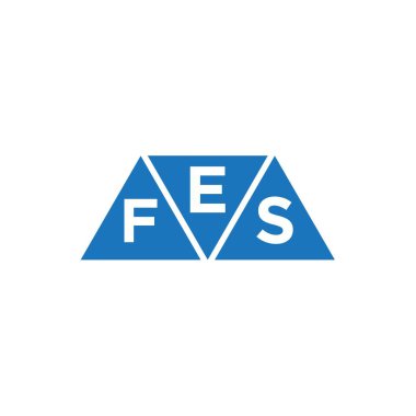 Beyaz arka planda EFS üçgen logo tasarımı. EFS yaratıcı harflerin baş harfleri logo kavramı.