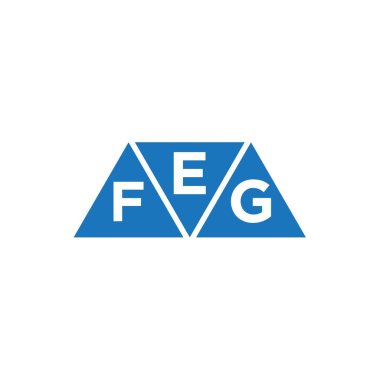 Beyaz arkaplanda EFG üçgen şekil logosu tasarımı. EFG yaratıcı harflerin baş harfleri logo kavramı.